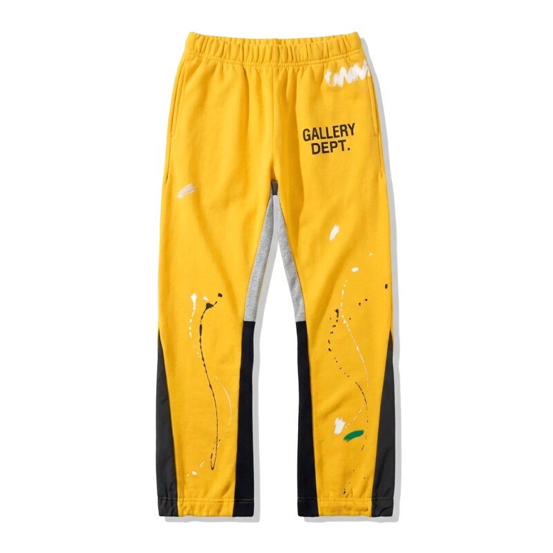 Gallery Dept Graffiti Style Yellow and Black Contrast Color Pants