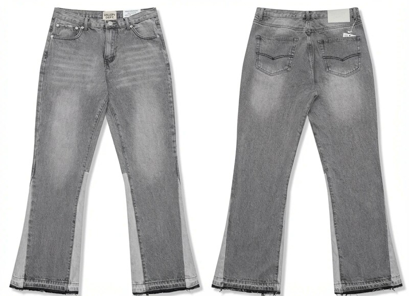 Gallery Dept. patchwork style gray jeans