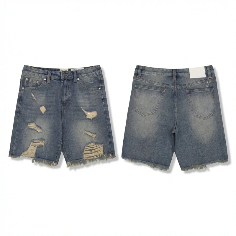 Gallery Dept Ripped and Distressed Denim Shorts