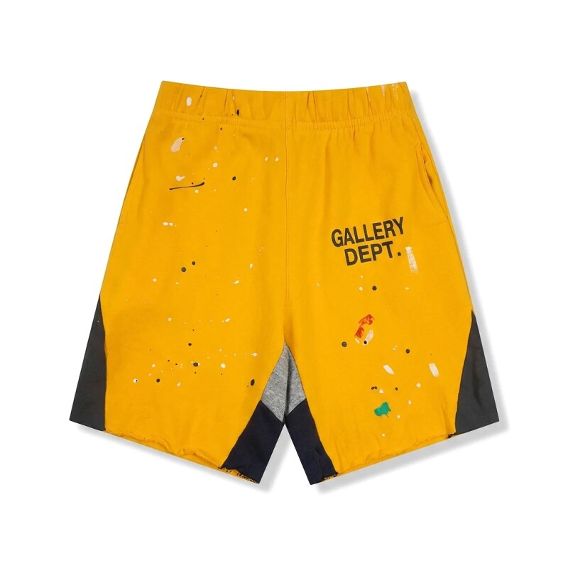 Gallery Dept splashed ink style yellow shorts