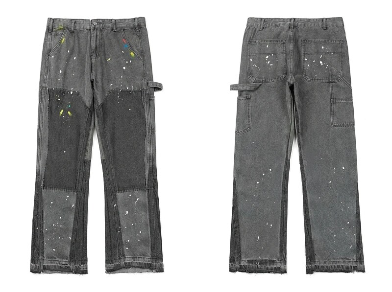 Gallery Dept. Stitched Graffiti Style Grey Pants