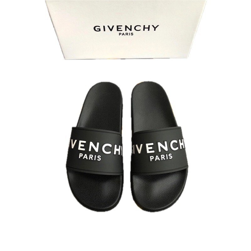 Givenchy Cool Trendy Letter Print Black Slide Sandals