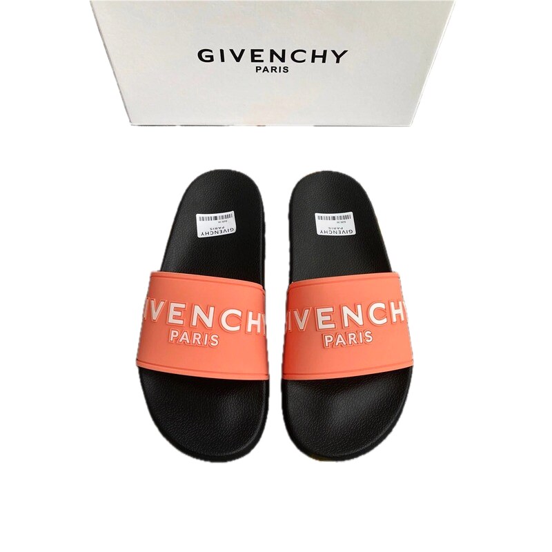 Givenchy PARIS Collection Trendy Orange & Black Slippers