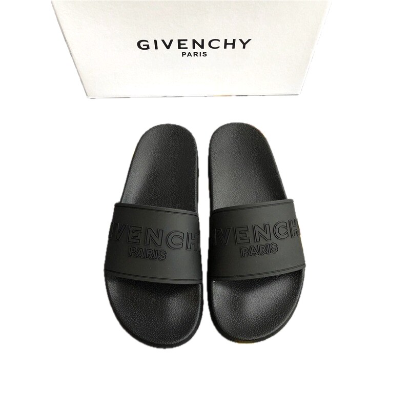 Givenchy PARIS Embossed Casual Black Slides