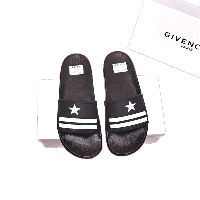 Givenchy Star-Stripe Trendy Style Black Slides