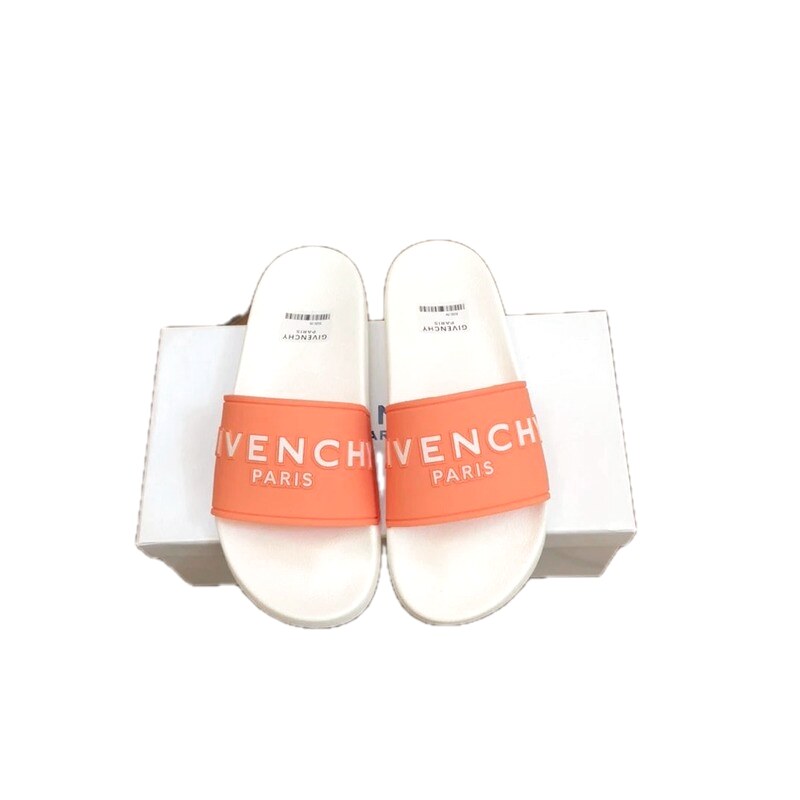 Givenchy Trendy Letter White & Orange Slides