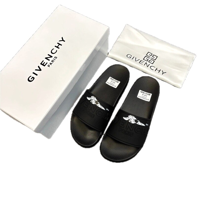 Givenchy x Dalmatian Co-branded Trendy Black Slippers