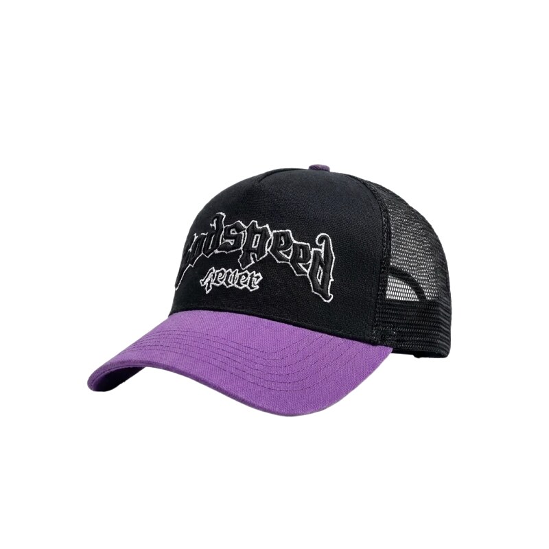 Godspeed Black and Purple Patchwork Trendy Hat