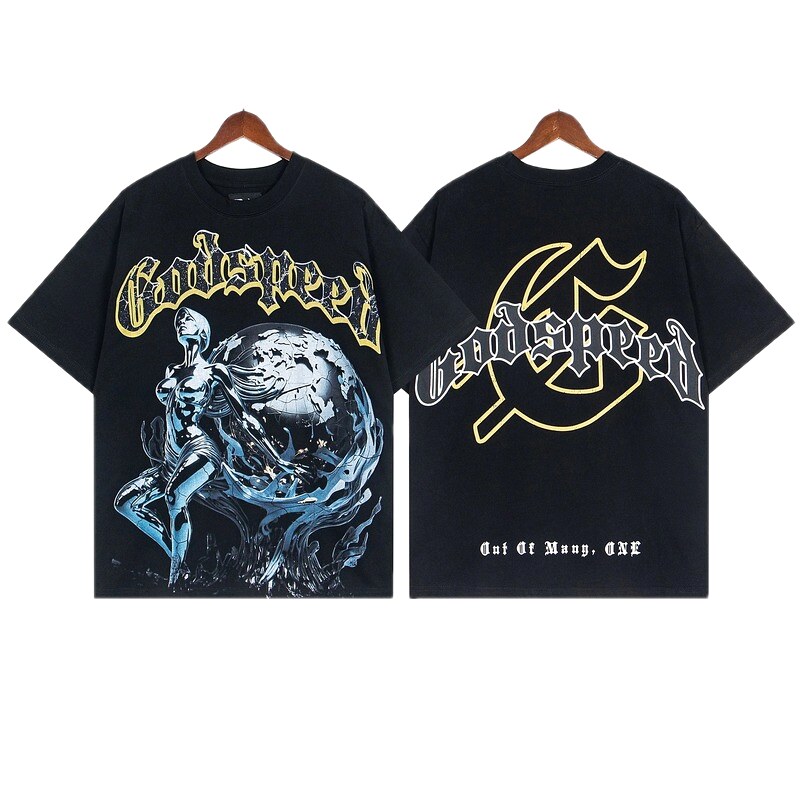 Godspeed Mecha Girl Gothic Style Black T-shirt