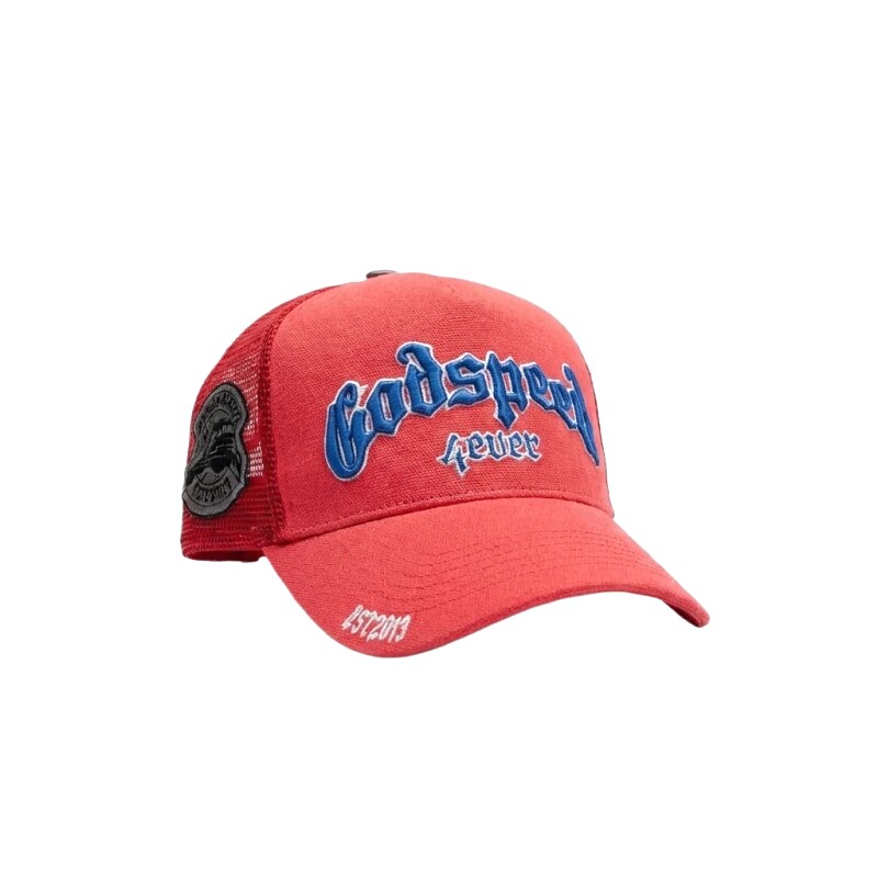 Godspeed retro-style red hat
