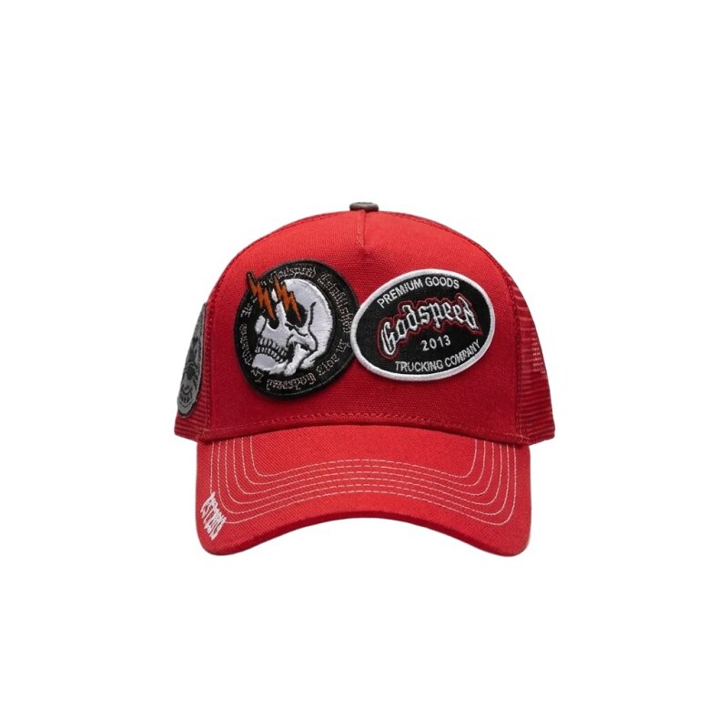 Godspeed Skull Retro Style Red Hat