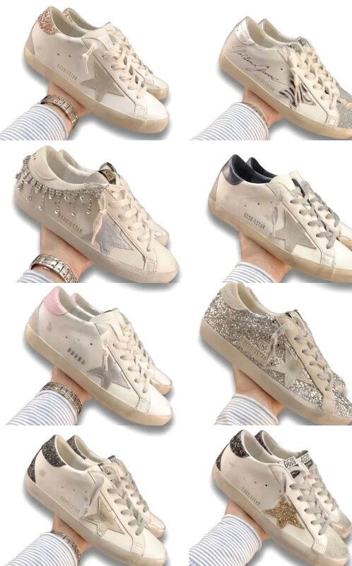 Golden Goose distressed shoes retro style white