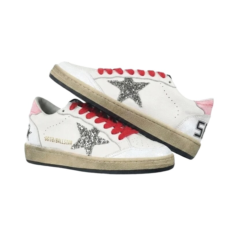 Golden Goose retro-style white sneakers