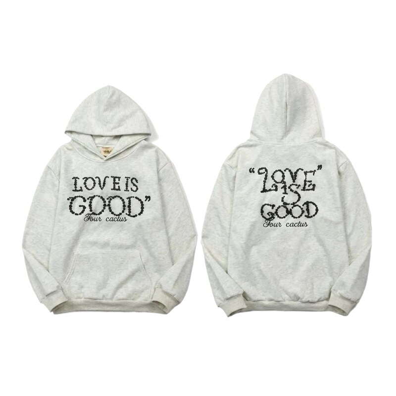 GOODBRAND LOVE Series Trendy and Cool White Hoodie