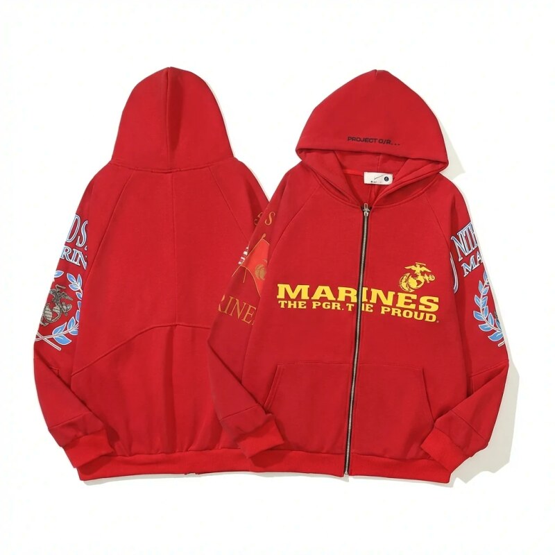 Grailz retro-style red hoodie