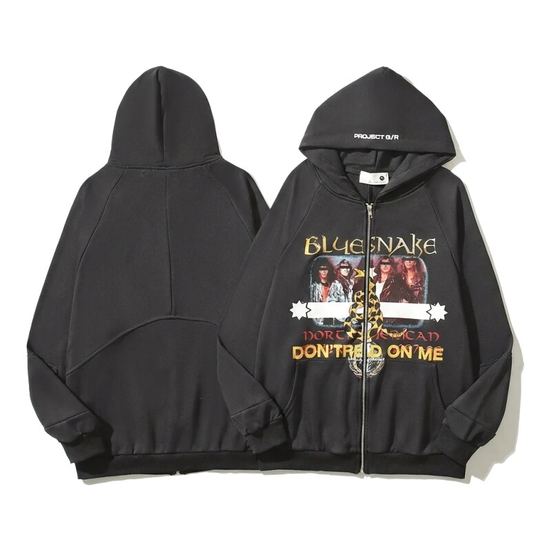 Grailz Rock Style Black Hoodie
