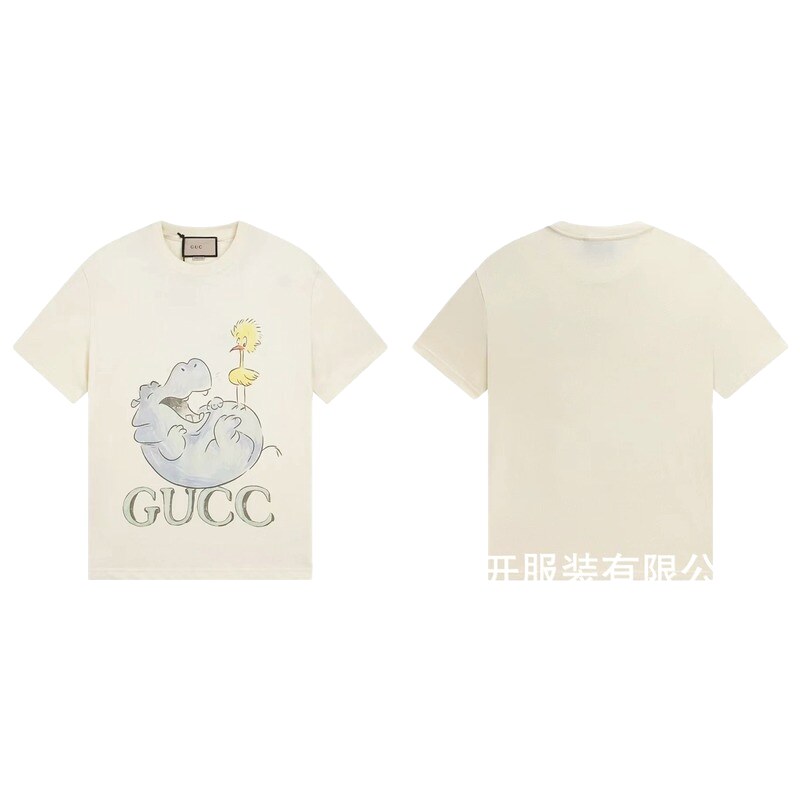 Gucci Cartoon Hippo Casual Off-white T-shirt