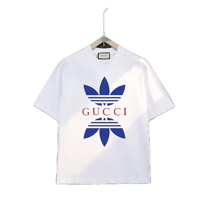Gucci clover blue and white short-sleeved shirt
