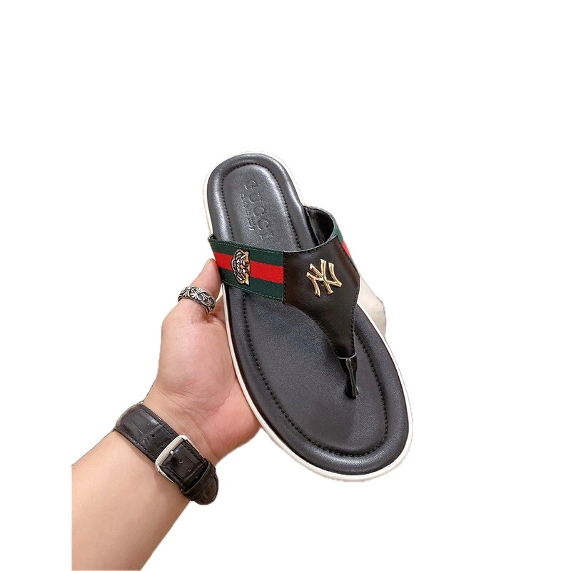 Gucci Co-branded Trendy Casual Black Flip-flops