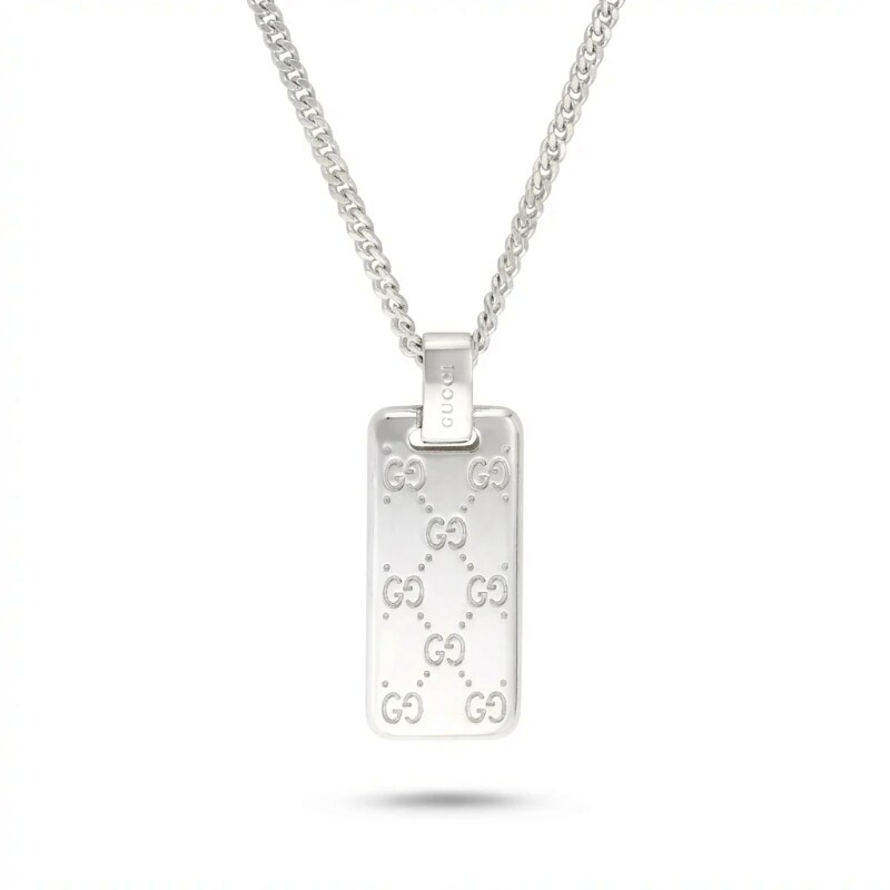 Gucci Double G Print Silver Necklace