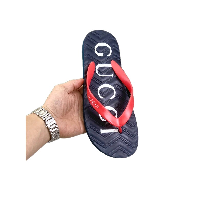 Gucci Letter Print Casual Color-block Flip-flops