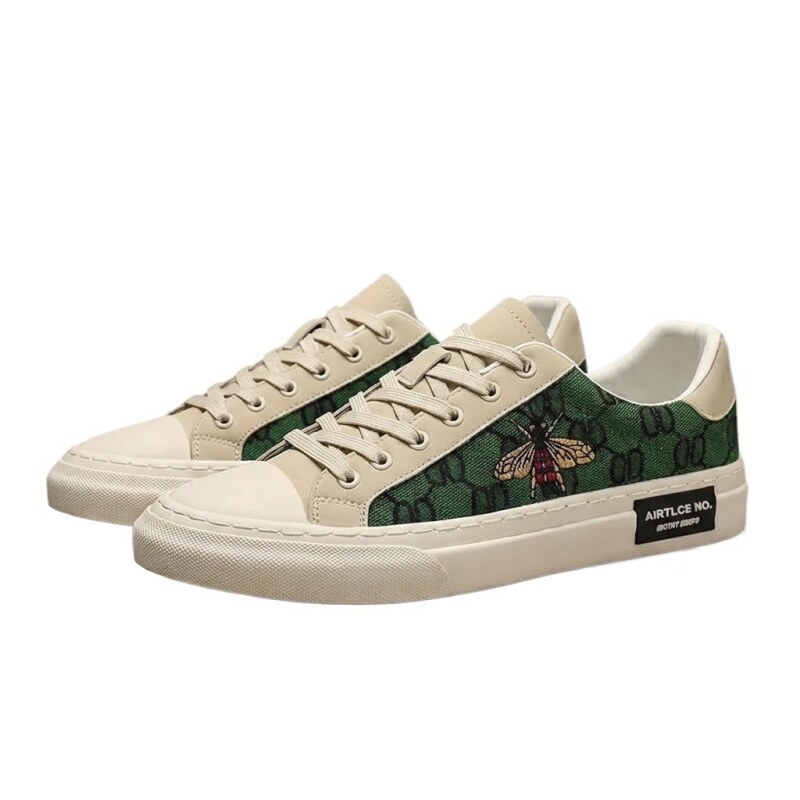 Gucci Little Bee Retro Style Green Shoes