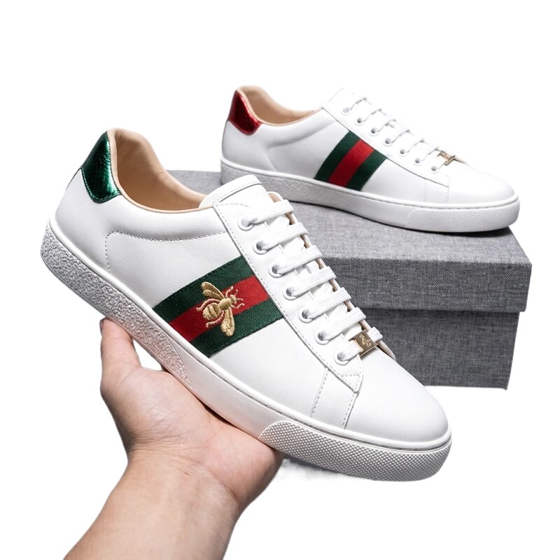 Gucci Little Bee Retro Style White Shoes