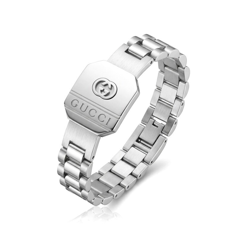 Gucci metallic silver bracelet