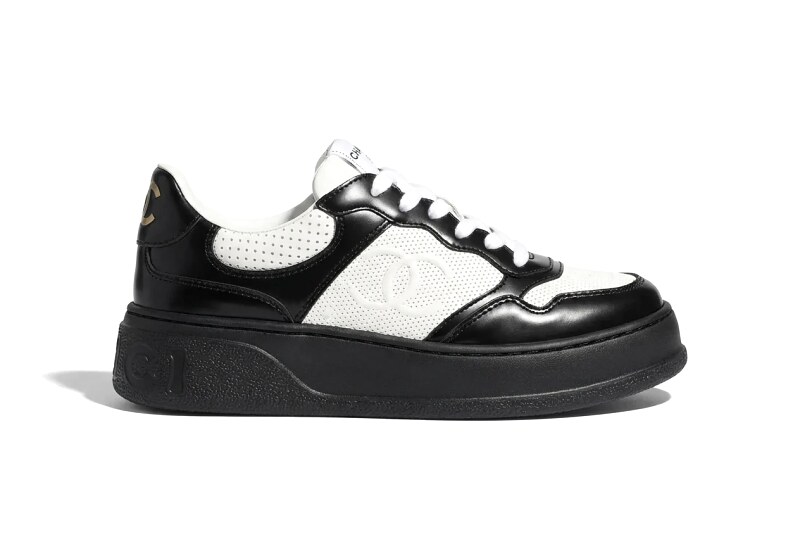 Gucci retro black and white sneakers
