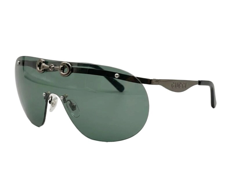 Gucci retro-style dark green sunglasses