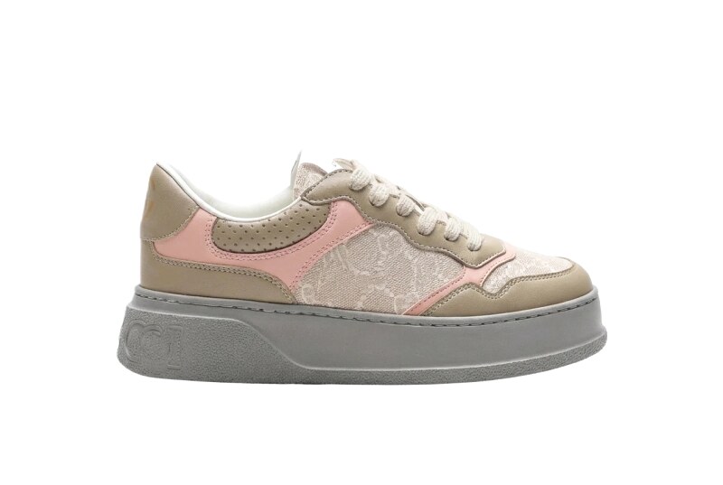 Gucci retro-style pink and brown sports shoes