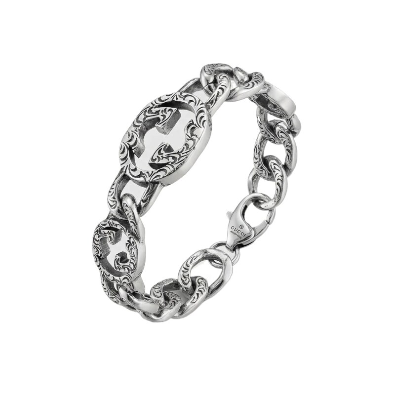 Gucci retro-style silver bracelet