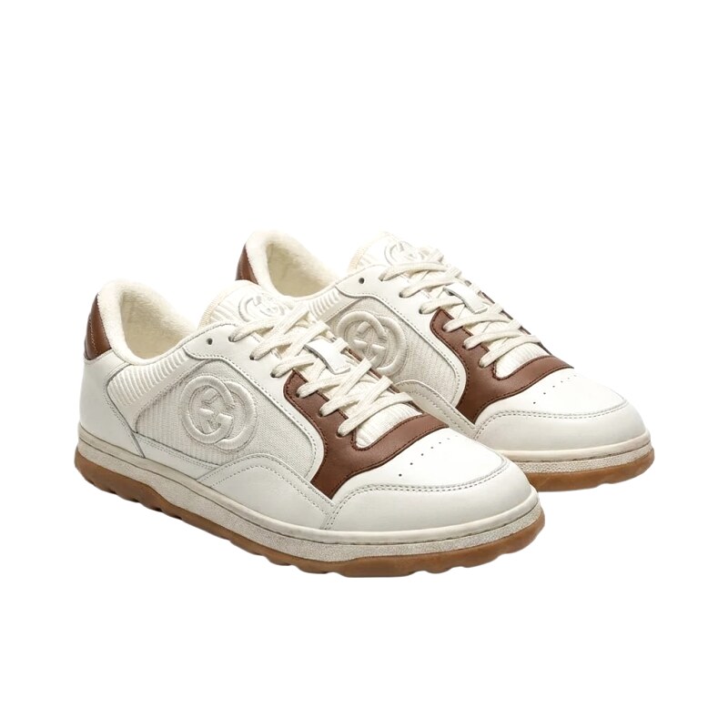 Gucci retro - style white and brown sports shoes