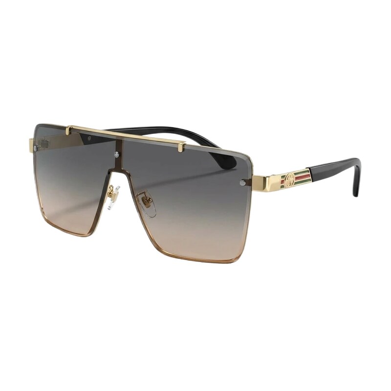 Gucci square - shaped fashionable gold sunglasses