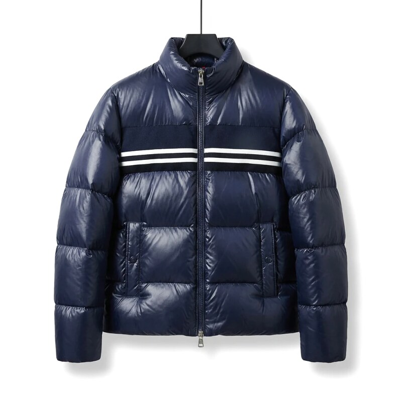 Gucci striped fashionable dark blue down jacket