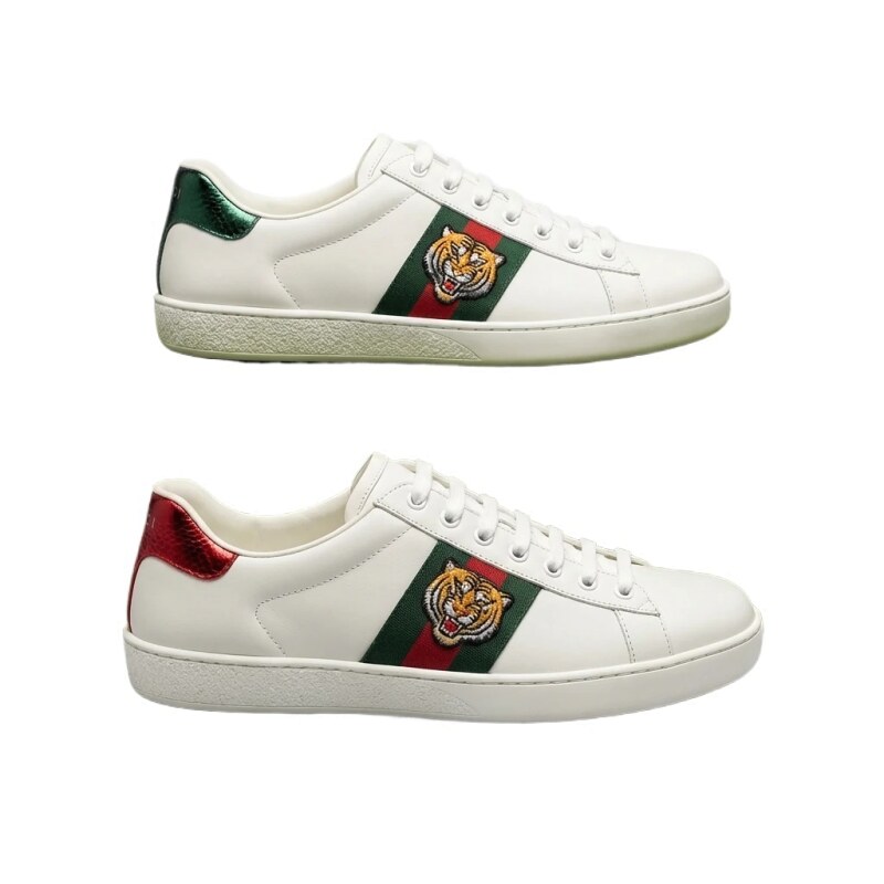 Gucci Tiger Head Retro Style White Shoes