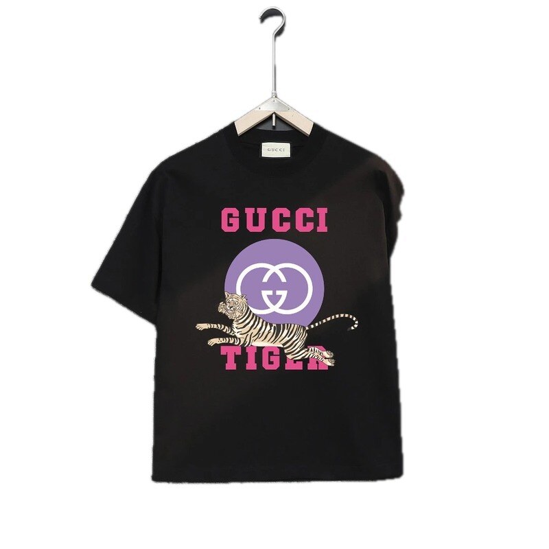 Gucci Tiger Print Trendy Black T-shirt