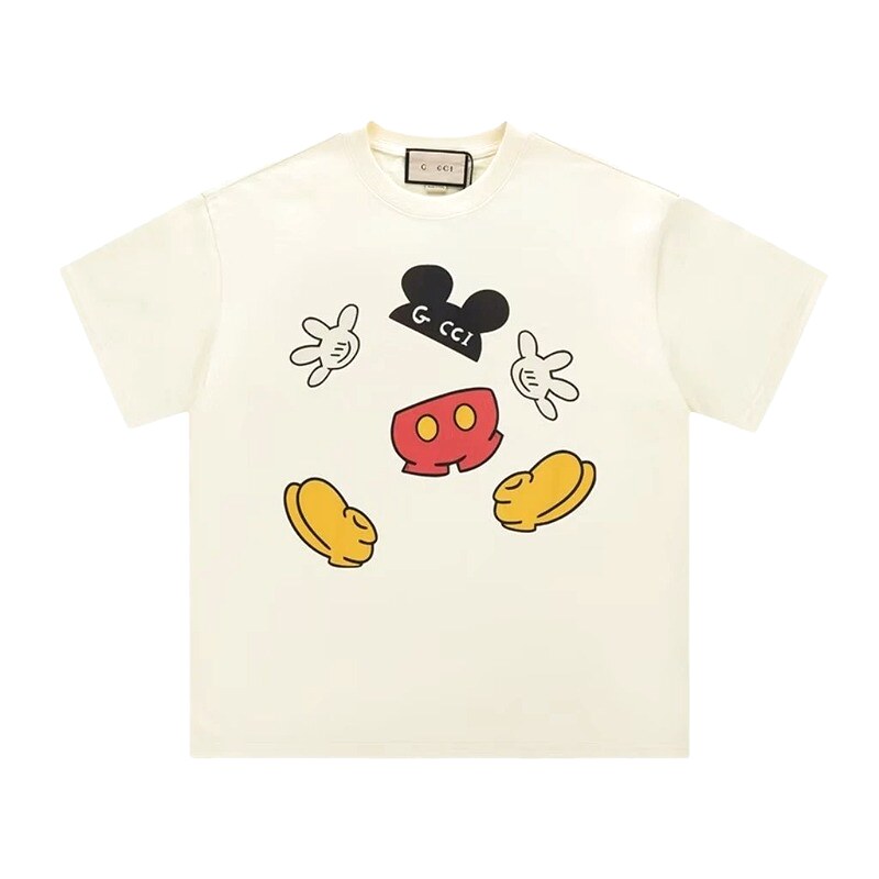 Gucci x Mickey Mouse Co-branded Fun Trendy Style Off-white T-shirt