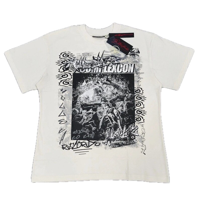 Hellstar Co-branded Graffiti Street Style Off-white T-shirt