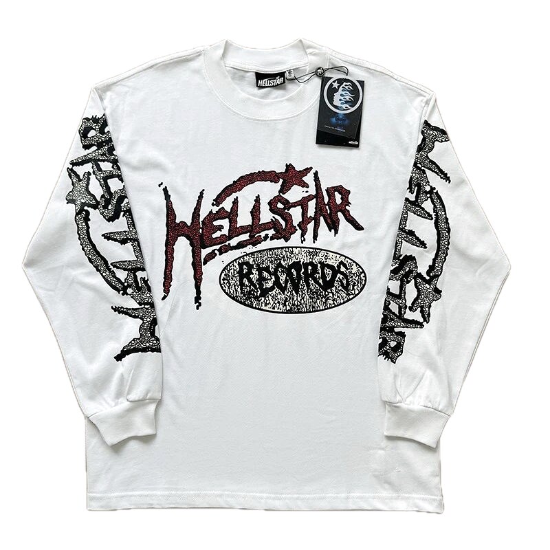 Hellstar dark style white long-sleeved shirt