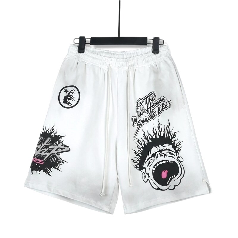 Hellstar dark style white shorts