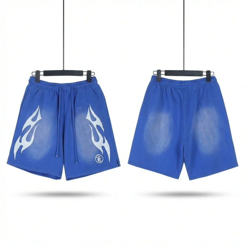 Hellstar Flame Trendy Blue Shorts