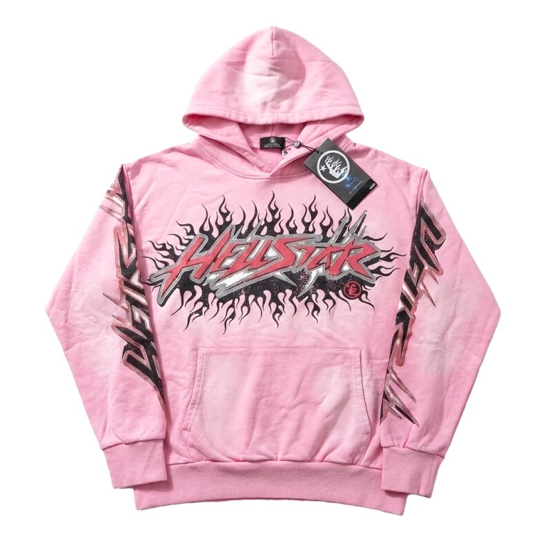 Hellstar Flame Trendy Cool Style Pink Sweatshirt