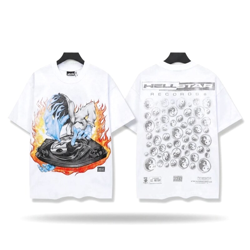 Hellstar Flame Trendy White T-shirt