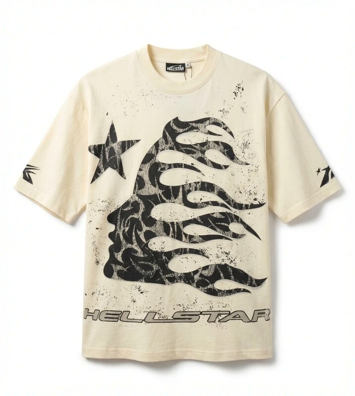 Hellstar Flame Wind Beige T-shirt