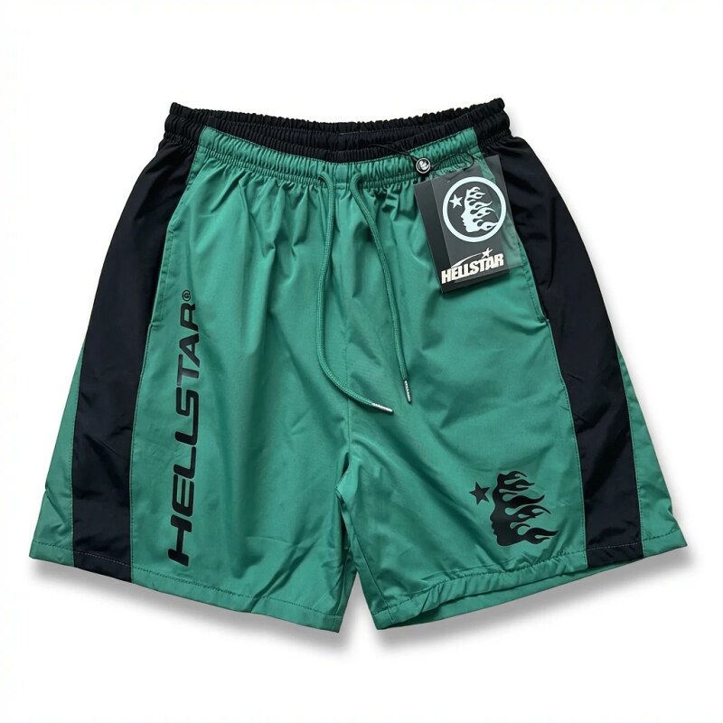 Hellstar Flame Wind Green Shorts
