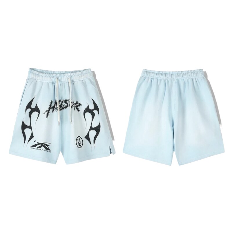Hellstar Flame Wind Light Blue Shorts