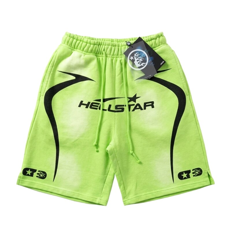 Hellstar Fluorescent Green Trendy Cool Shorts