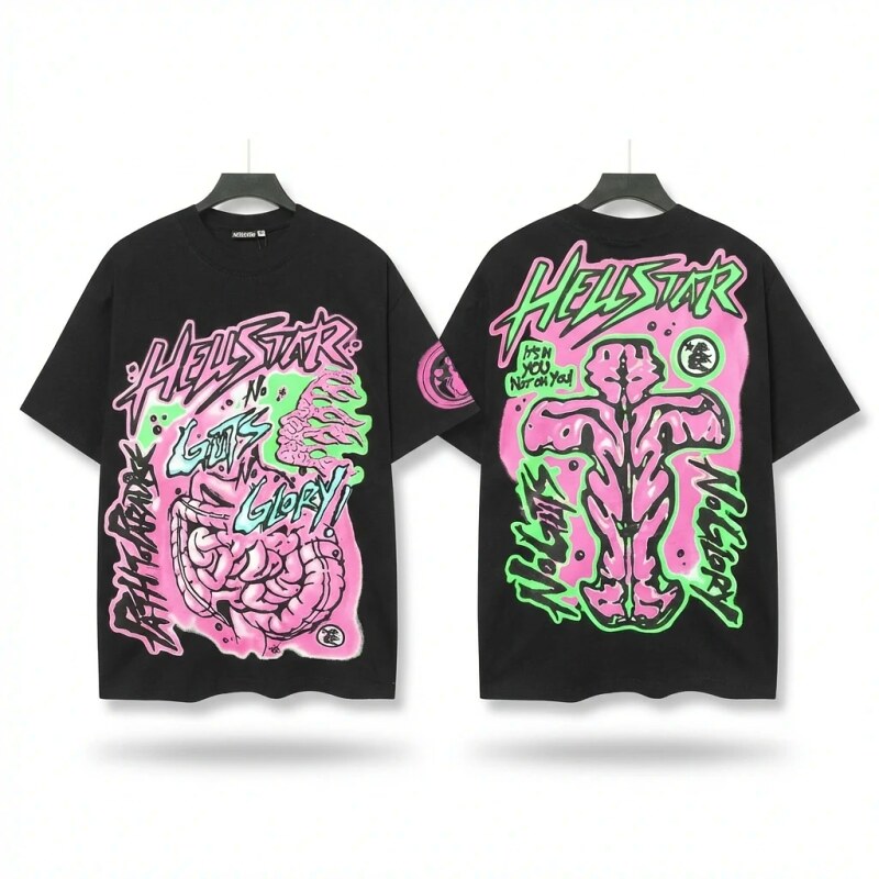 Hellstar Graffiti Trendy Cool Black T-shirt