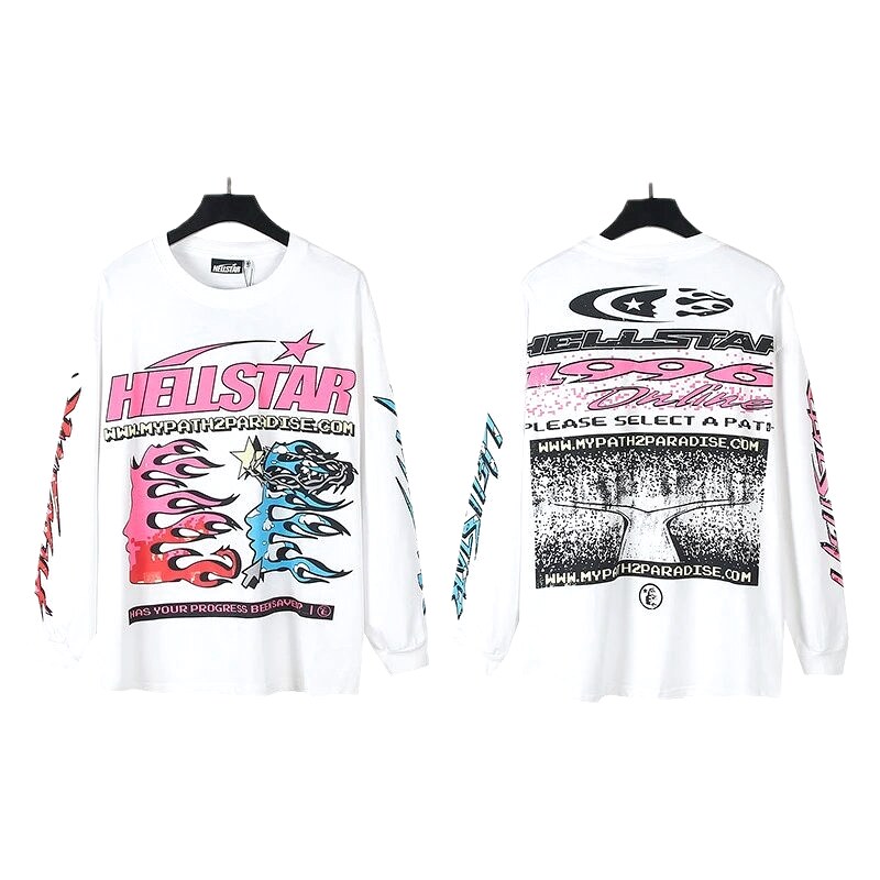 Hellstar Print Street Style White T-shirt